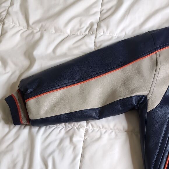 NFL New England Patriots Kids Medium (5-6) Faux Leather Sports Jacket Football - Picture 4 of 10